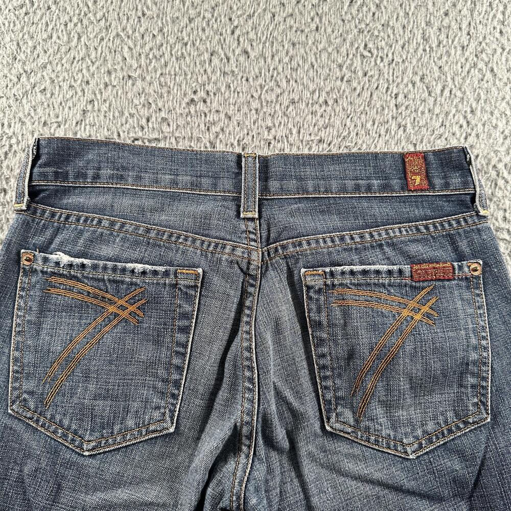 7 For All Mankind Dojo Wide Leg Jeans Womens 25 Blue Denim Low Rise Relaxed USA